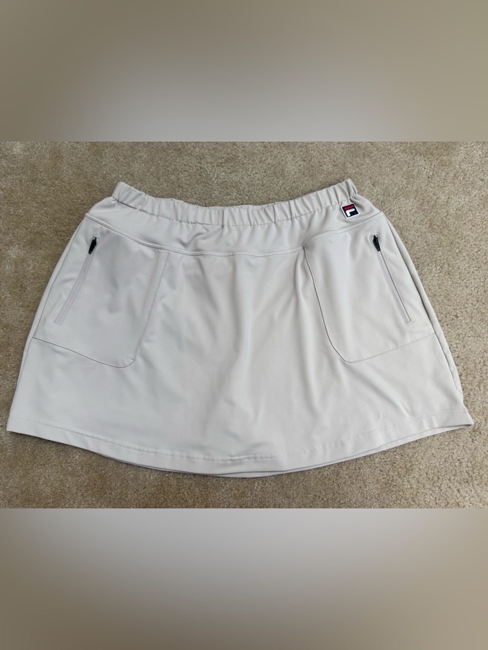 FILA Women's Light Beige Sz XXL Athletic Skort with Zip Pockets